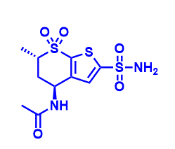N-((4S,6S)-6-Methyl-7,7-dioxido-2-sulfamoyl-5,6-dihydro-4H-thieno[2,3-b]thiopyran-4-yl)acetamide