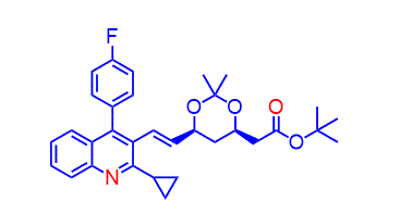 	t-Butyl (3R,5S)-7-[2-cyclopropyl-4-(4-fluorophenyl)quinolin-3-yl]-3,5-isopropylidenedioxy-6-heptenoate