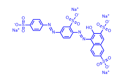 -Hydroxy-4-((2-sulfo-4-((4-sulfophenyl)diazenyl)phenyl)diazenyl)naphthalene-2,7-disulfonic acid, tetrasodium salt, BS